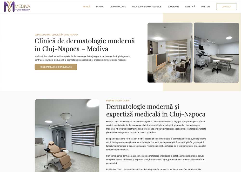 Creare website de prezentare pentru Mediva Clinic