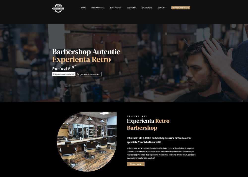 Website de prezentare Retro Barbershop